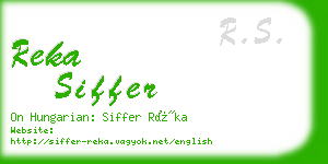 reka siffer business card